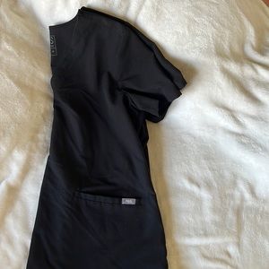 Figs two pocket black scrub top